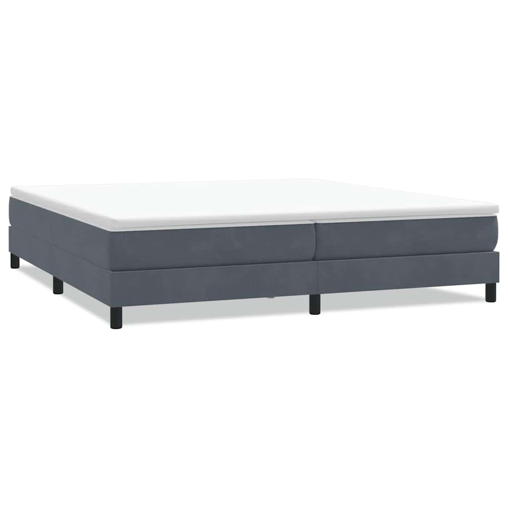 Letto a Molle senza Materasso Grigio Scuro 200x210 cm Velluto | homemem39