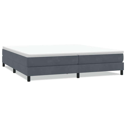 Letto a Molle senza Materasso Grigio Scuro 200x210 cm Velluto | homemem39