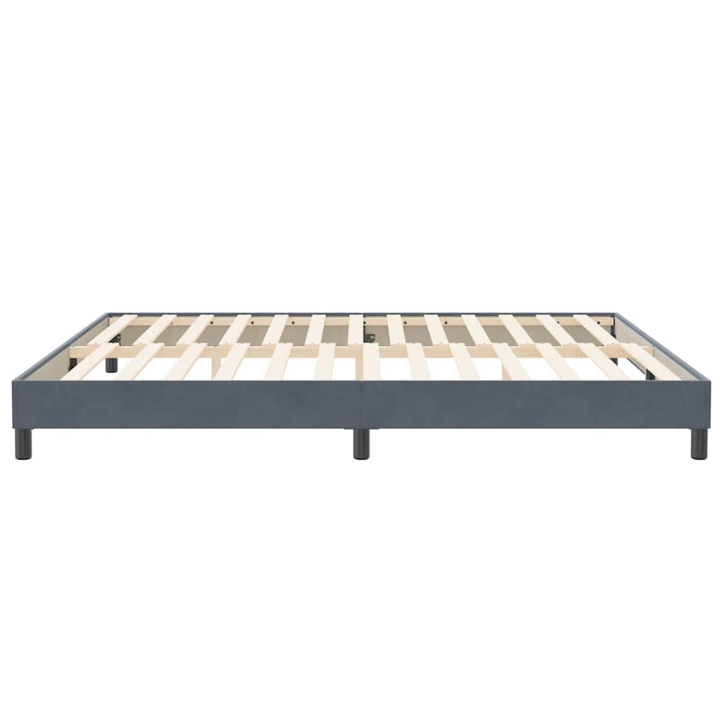 Letto a Molle senza Materasso Grigio Scuro 200x210 cm Velluto | homemem39