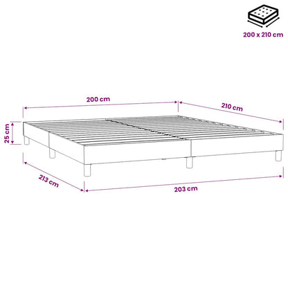 Letto a Molle senza Materasso in Velluto