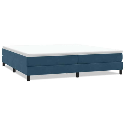 Letto a Molle senza Materasso Blu Scuro 200x210 cm in Velluto