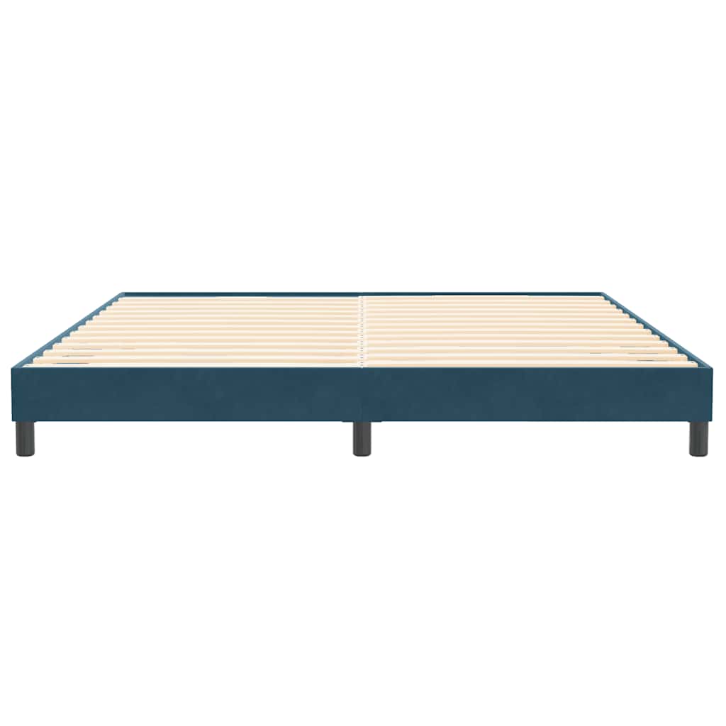 Letto a Molle senza Materasso Blu Scuro 200x210 cm in Velluto