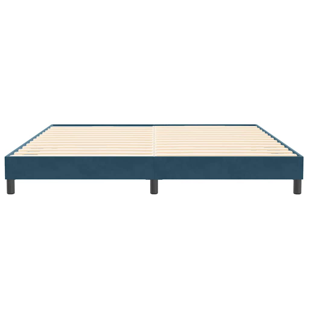 Letto a Molle senza Materasso Blu Scuro 200x210 cm in Velluto