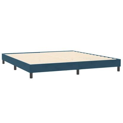 Letto a Molle senza Materasso Blu Scuro 200x210 cm in Velluto