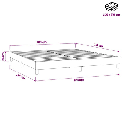 Letto a Molle senza Materasso Blu Scuro 200x210 cm in Velluto