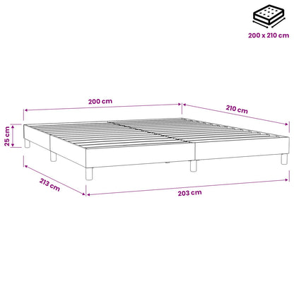 Letto a Molle senza Materasso Blu Scuro 200x210 cm in Velluto