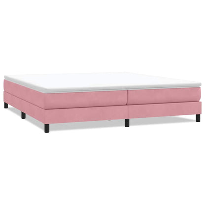 Letto a Molle senza Materasso Rosa 200x210 cm in Velluto - homemem39