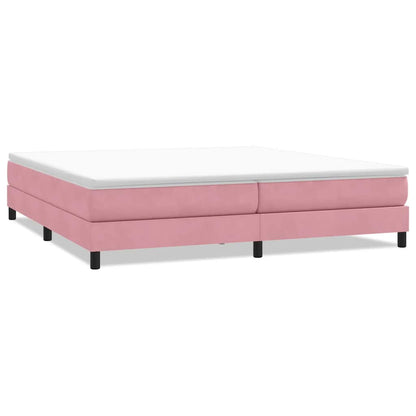 Letto a Molle senza Materasso Rosa 200x210 cm in Velluto