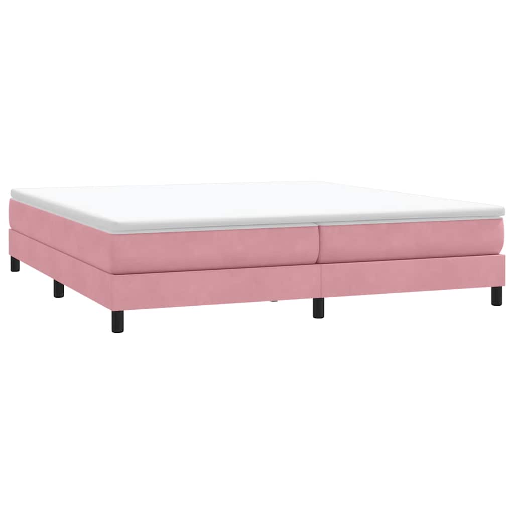 Letto a Molle senza Materasso Rosa 200x210 cm in Velluto