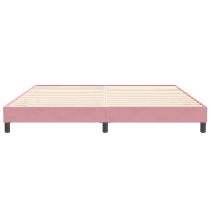 Letto a Molle senza Materasso Rosa 200x210 cm in Velluto