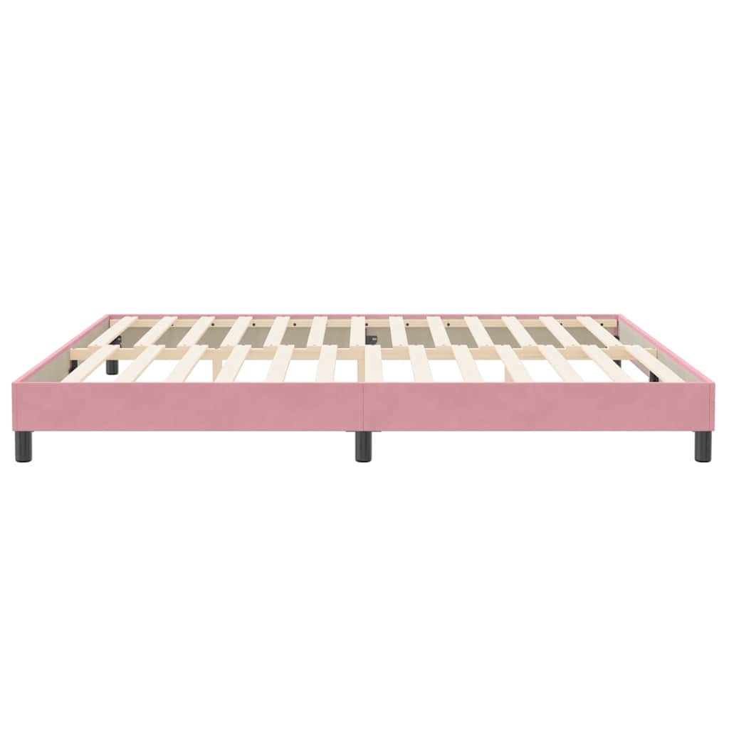 Letto a Molle senza Materasso Rosa 200x210 cm in Velluto - homemem39