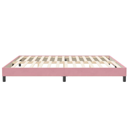 Letto a Molle senza Materasso Rosa 200x210 cm in Velluto - homemem39