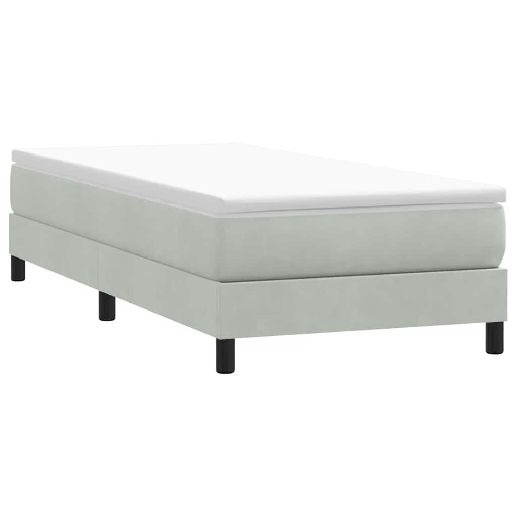 Letto a Molle senza Materasso Grigio Chiaro 80x220 cm Velluto