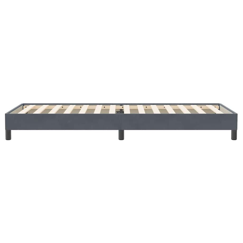 Letto a Molle senza Materasso Grigio Scuro 80x220 cm Velluto | homemem39