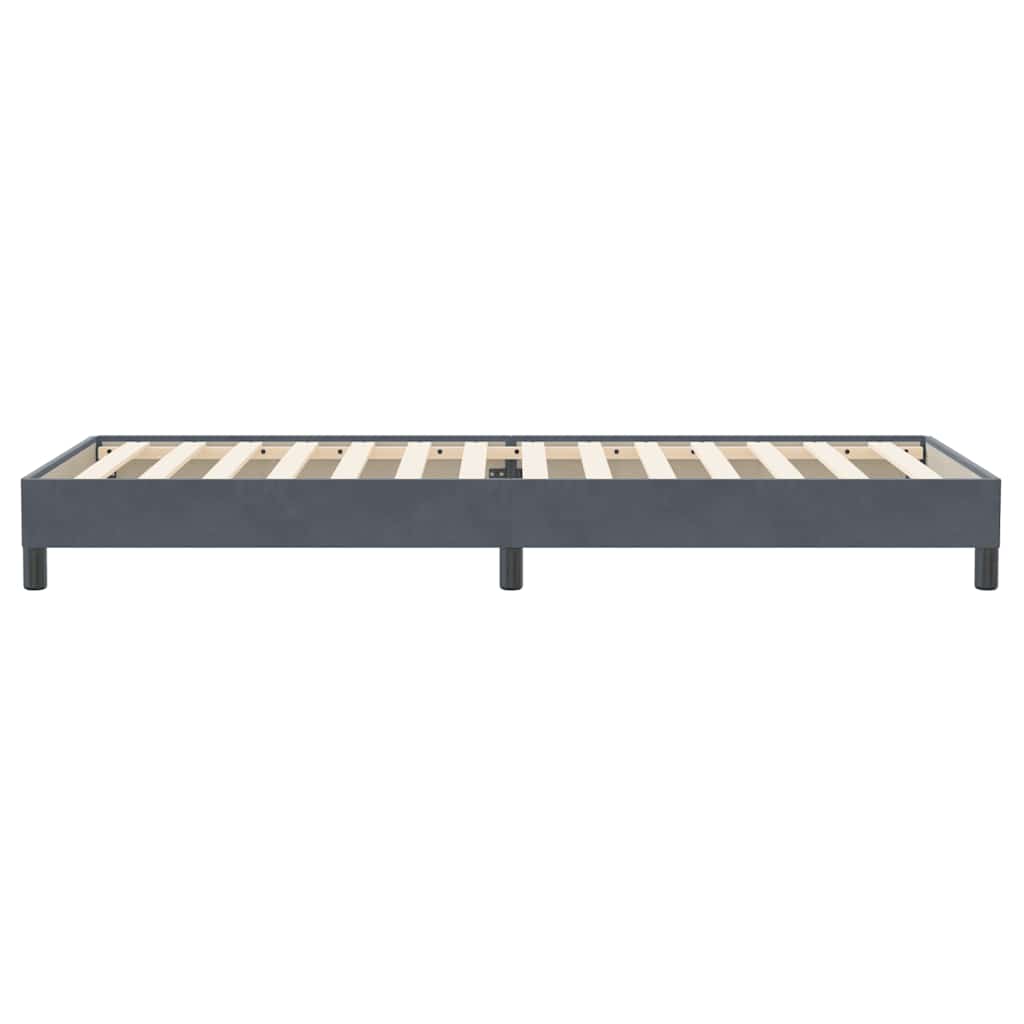 Letto a Molle senza Materasso Grigio Scuro 80x220 cm Velluto