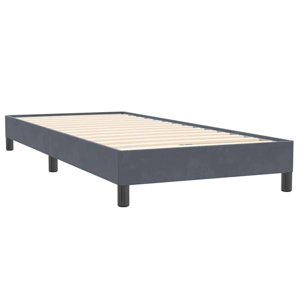 Letto a Molle senza Materasso Grigio Scuro 80x220 cm Velluto | homemem39