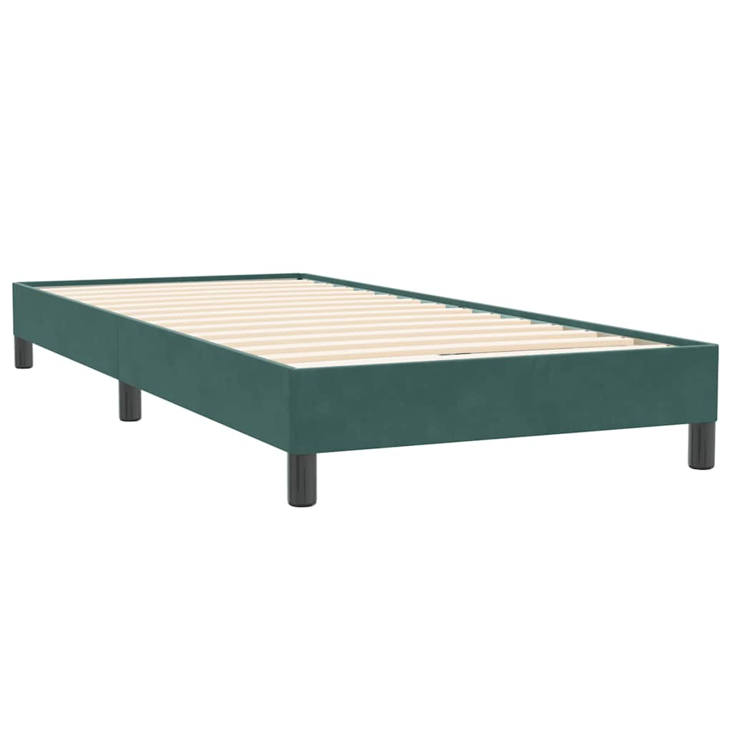 Letto a Molle senza Materasso Verde Scuro 80x220 cm Velluto - homemem39