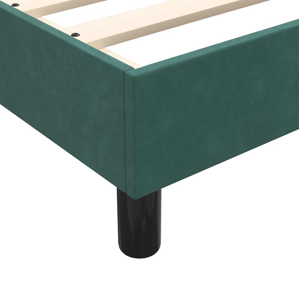Letto a Molle senza Materasso Verde Scuro 80x220 cm Velluto - homemem39