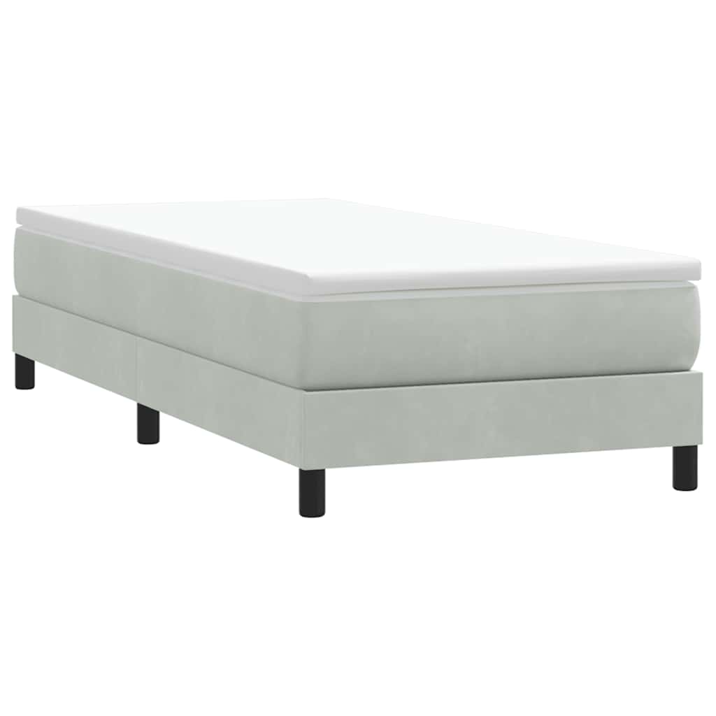 Letto a Molle senza Materasso Grigio Chiaro 90x220 cm Velluto | homemem39