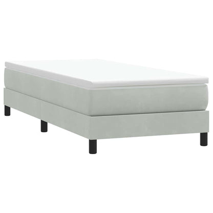 Letto a Molle senza Materasso Grigio Chiaro 90x220 cm Velluto | homemem39