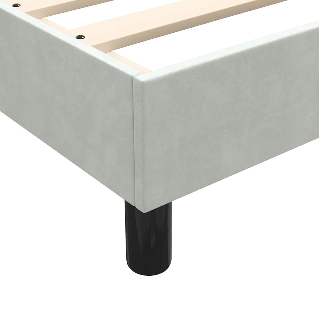 Letto a Molle senza Materasso Grigio Chiaro 90x220 cm Velluto | homemem39
