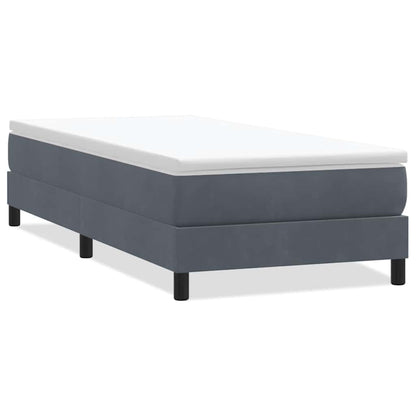 Letto a Molle senza Materasso Grigio Scuro 90x220 cm Velluto | homemem39
