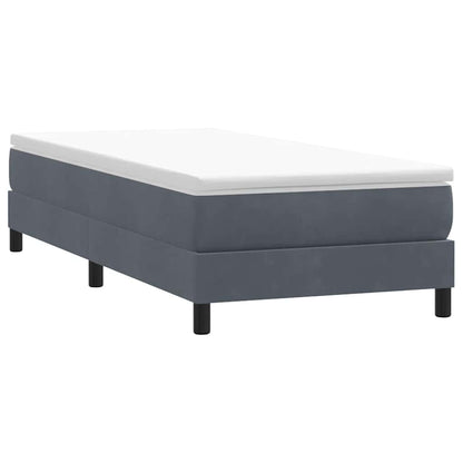 Letto a Molle senza Materasso Grigio Scuro 90x220 cm Velluto | homemem39