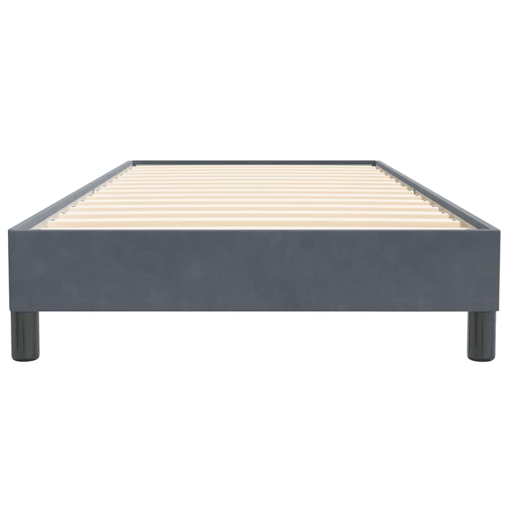 Letto a Molle senza Materasso Grigio Scuro 90x220 cm Velluto | homemem39