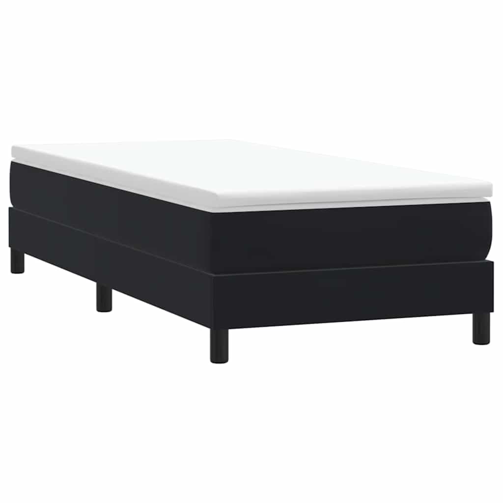 Letto a Molle senza Materasso Nero 90x220 cm in Velluto