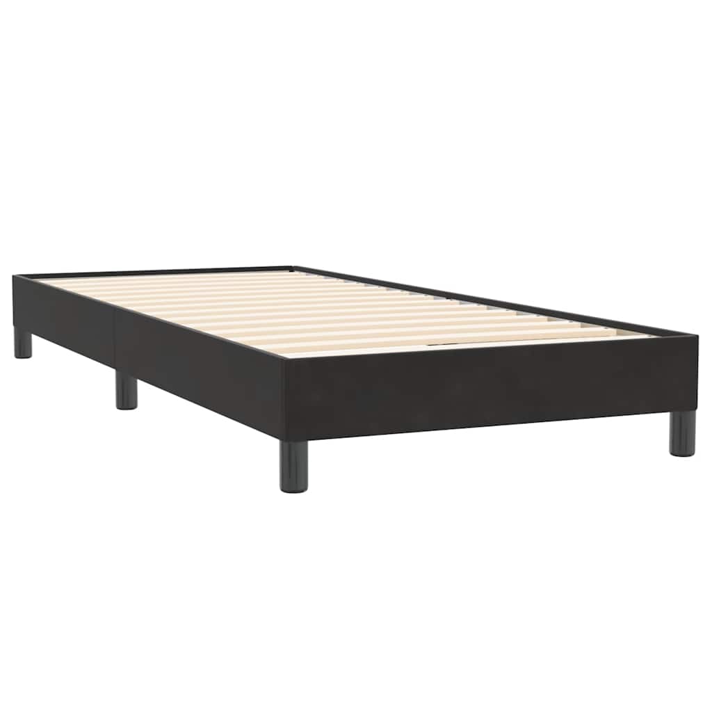 Letto a Molle senza Materasso Nero 90x220 cm in Velluto