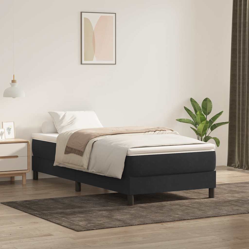 Letto a Molle senza Materasso Nero 90x220 cm in Velluto | homemem39