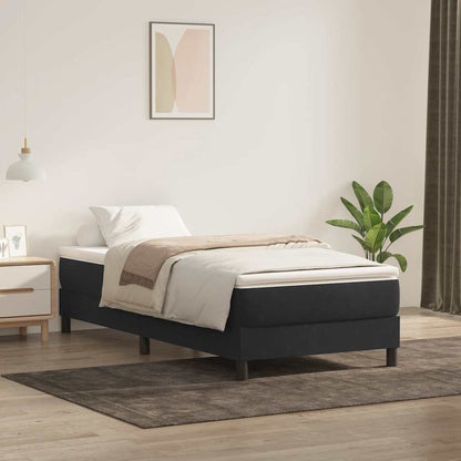 Letto a Molle senza Materasso Nero 90x220 cm in Velluto | homemem39