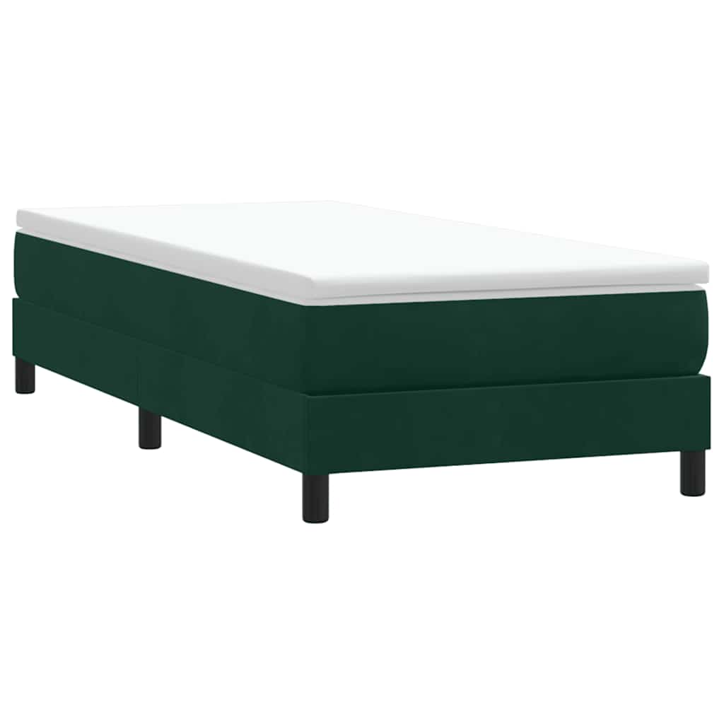 Letto a Molle senza Materasso Verde Scuro 90x220 cm Velluto | homemem39