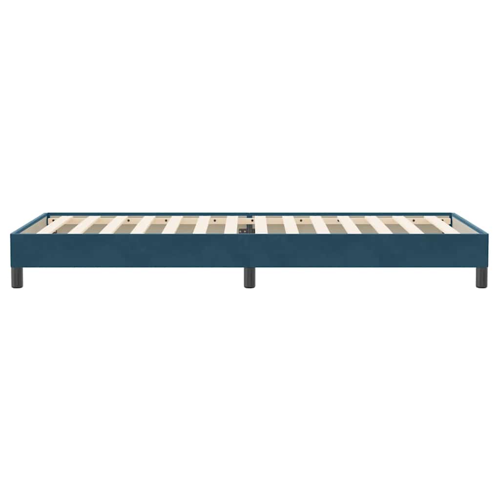 Letto a Molle senza Materasso Blu Scuro 90x220 cm Velluto
