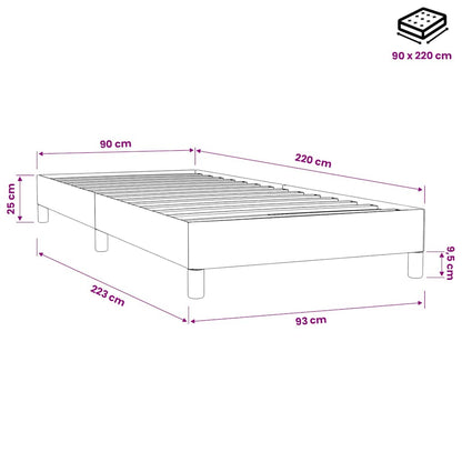 Letto a Molle senza Materasso Rosa 90x220 cm Velluto