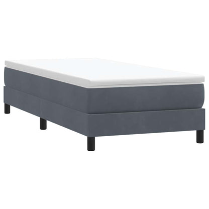 Letto a Molle senza Materasso Grigio Scuro 100x220 cm Velluto
