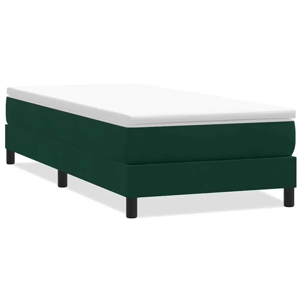 Letto a Molle senza Materasso Verde Scuro 100x220 cm Velluto | homemem39