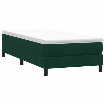 Letto a Molle senza Materasso Verde Scuro 100x220 cm Velluto | homemem39