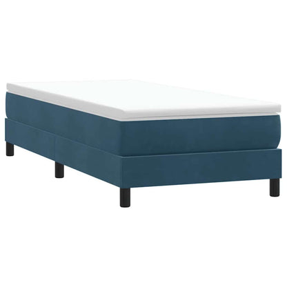 Letto a Molle senza Materasso Blu Scuro 100x220 cm in Velluto | homemem39