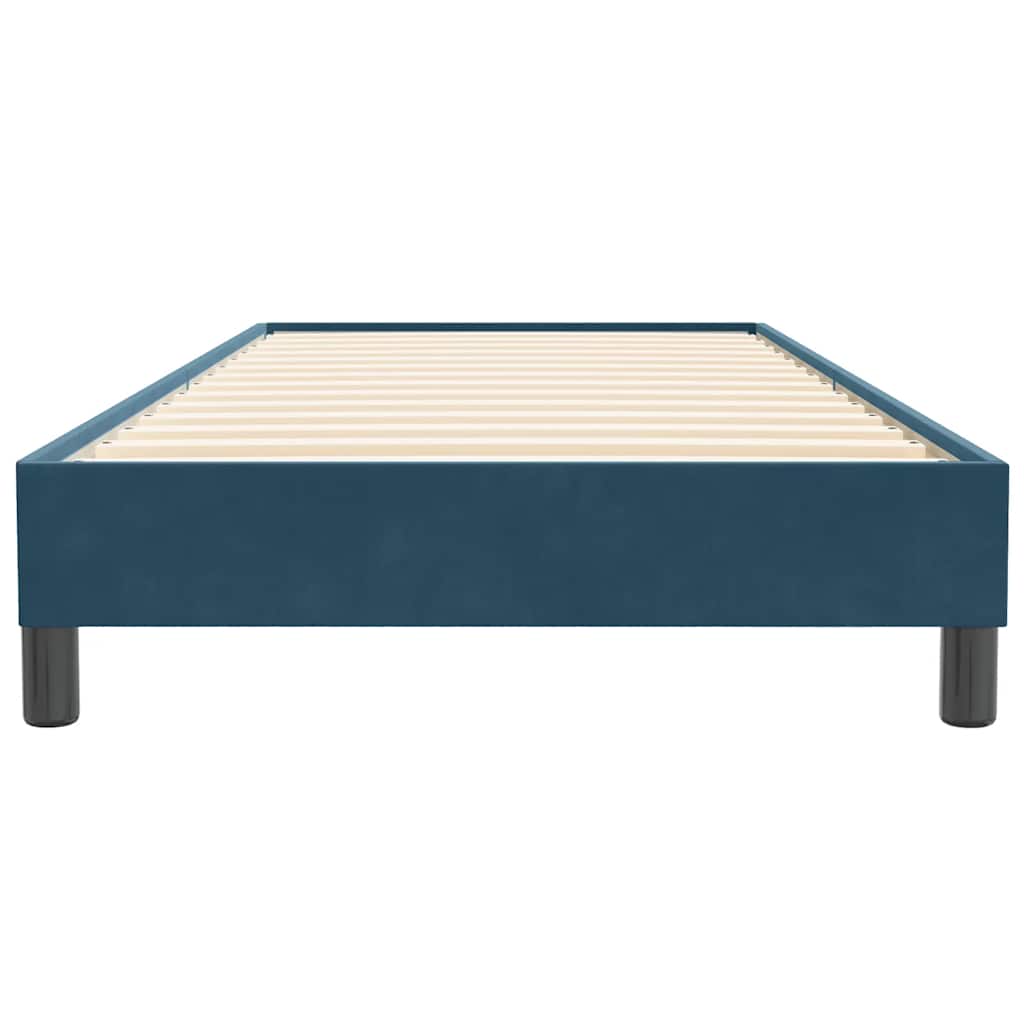 Letto a Molle senza Materasso Blu Scuro 100x220 cm in Velluto | homemem39