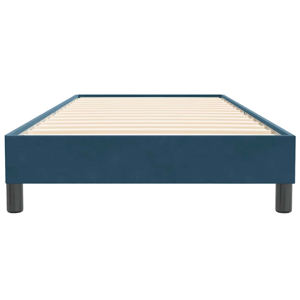 Letto a Molle senza Materasso Blu Scuro 100x220 cm in Velluto