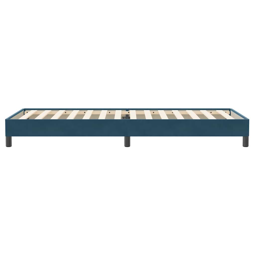 Letto a Molle senza Materasso Blu Scuro 100x220 cm in Velluto | homemem39