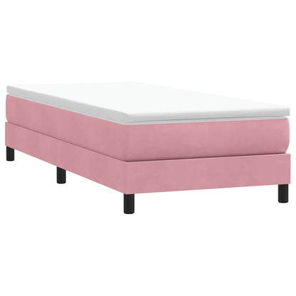 Letto a Molle senza Materasso Rosa 100x220 cm in Velluto