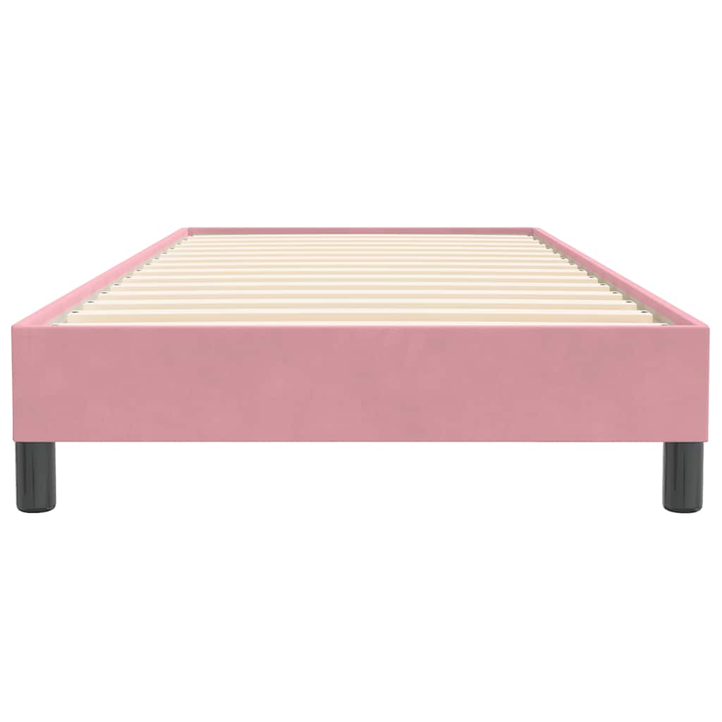 Letto a Molle senza Materasso Rosa 100x220 cm in Velluto | homemem39
