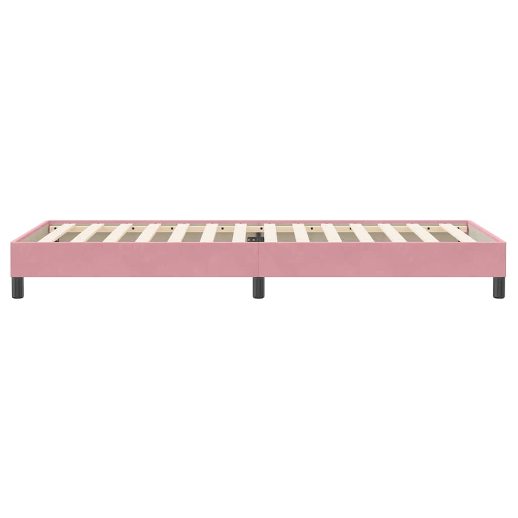Letto a Molle senza Materasso Rosa 100x220 cm in Velluto