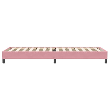 Letto a Molle senza Materasso Rosa 100x220 cm in Velluto