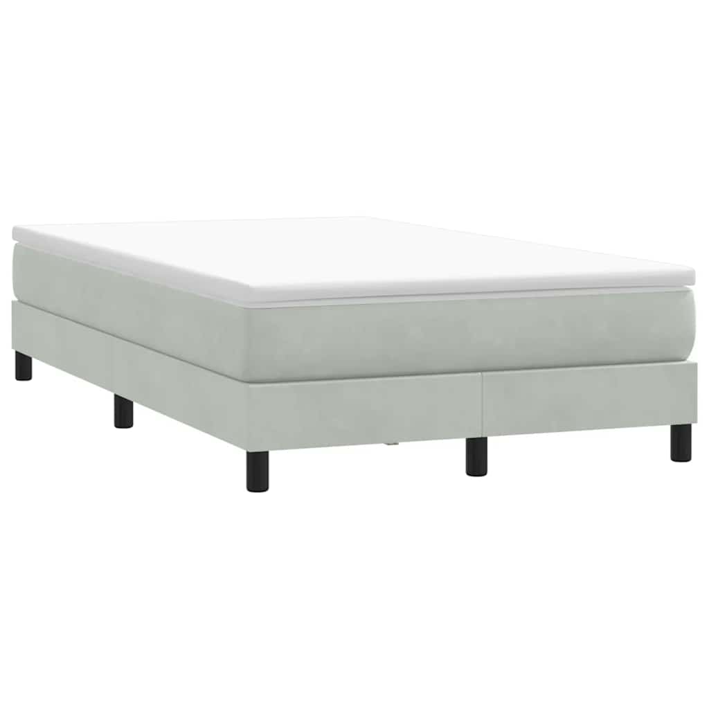 Letto a Molle senza Materasso Grigio Chiaro 120x220cm Velluto