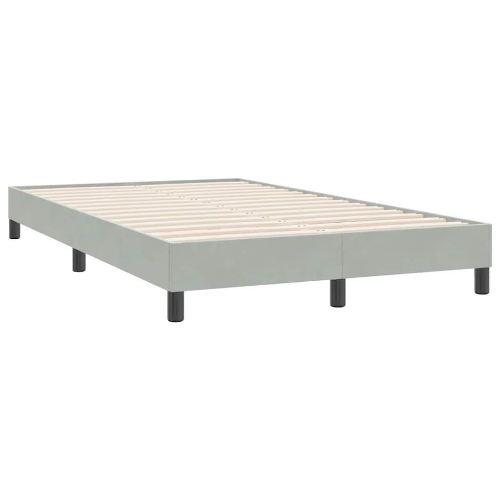 Letto a Molle senza Materasso Grigio Chiaro 120x220cm Velluto