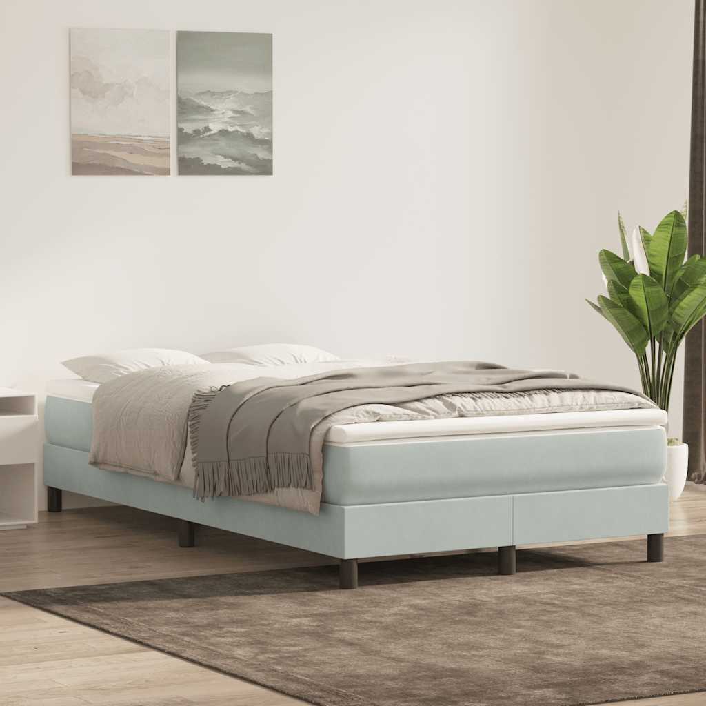 Letto a Molle senza Materasso Grigio Chiaro 120x220cm Velluto