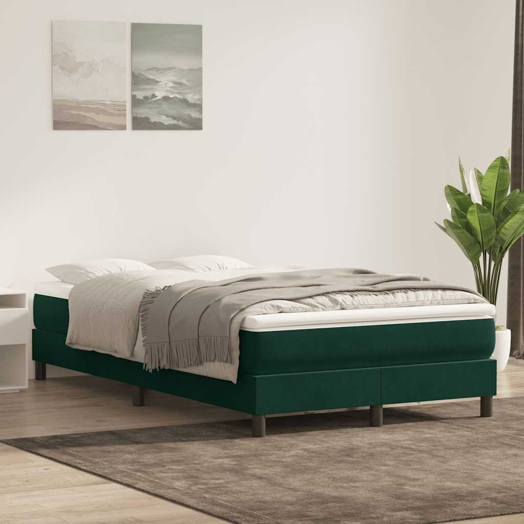 Letto a Molle senza Materasso Verde Scuro 120x220 cm Velluto | homemem39